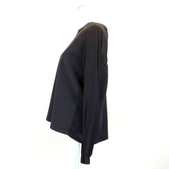 TROUVE Quilted Front Panel Black Long Sleeve Sweater - Picture 6 of 12